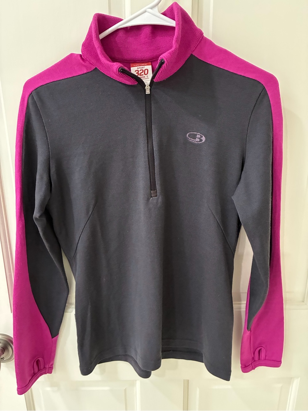 Icebreaker Sport 320 Women's Performance Half-Zip Pullover - Charcoal & Magenta
